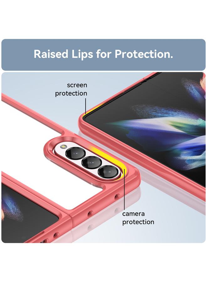 اس-توب جراب لهاتف Samsung Galaxy Z Fold3 5G من سلسلة ملونة من الأكريليك + جراب هاتف TPU - Image 4