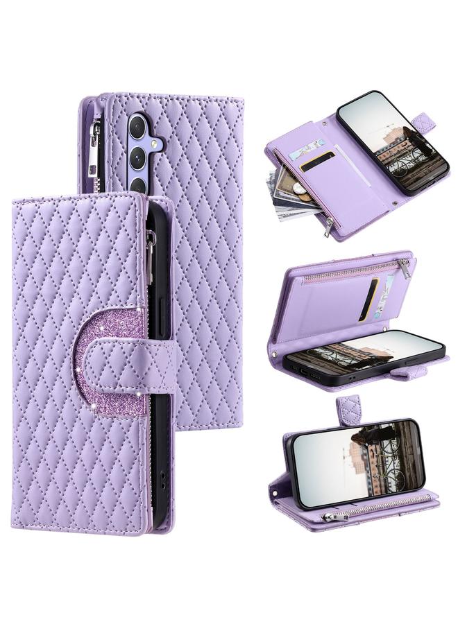 اس-توب جراب لهاتف Samsung Galaxy A25 5G جراب هاتف من الجلد اللامع بسحاب شبكي - Image 1