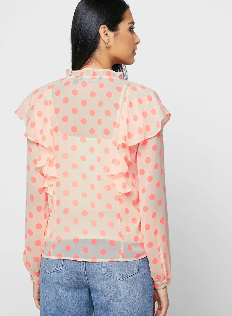 فيرو مودا بلوزة مطبعة باكمام طويلة