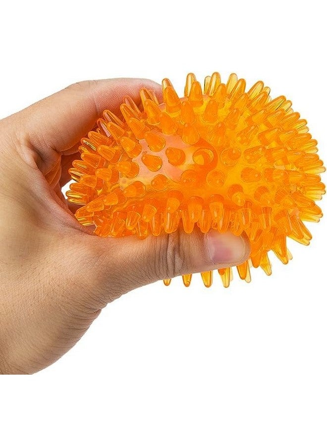 لعبة كرة مطاطية متينة ومسننة من مادة Tpr مثالية للكلاب والجراء للمضغ وتنظيف الأسنان - برتقالي - مقاس كبير - Image 2