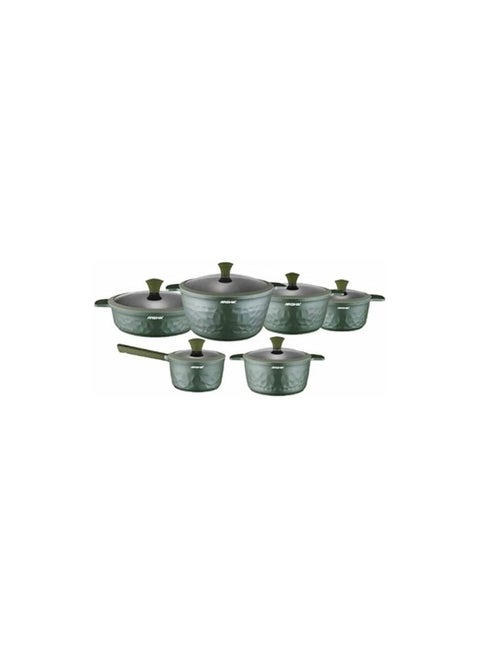 Arshia Diamond 12 Piece Cookware Set with Silicone Lid 2971