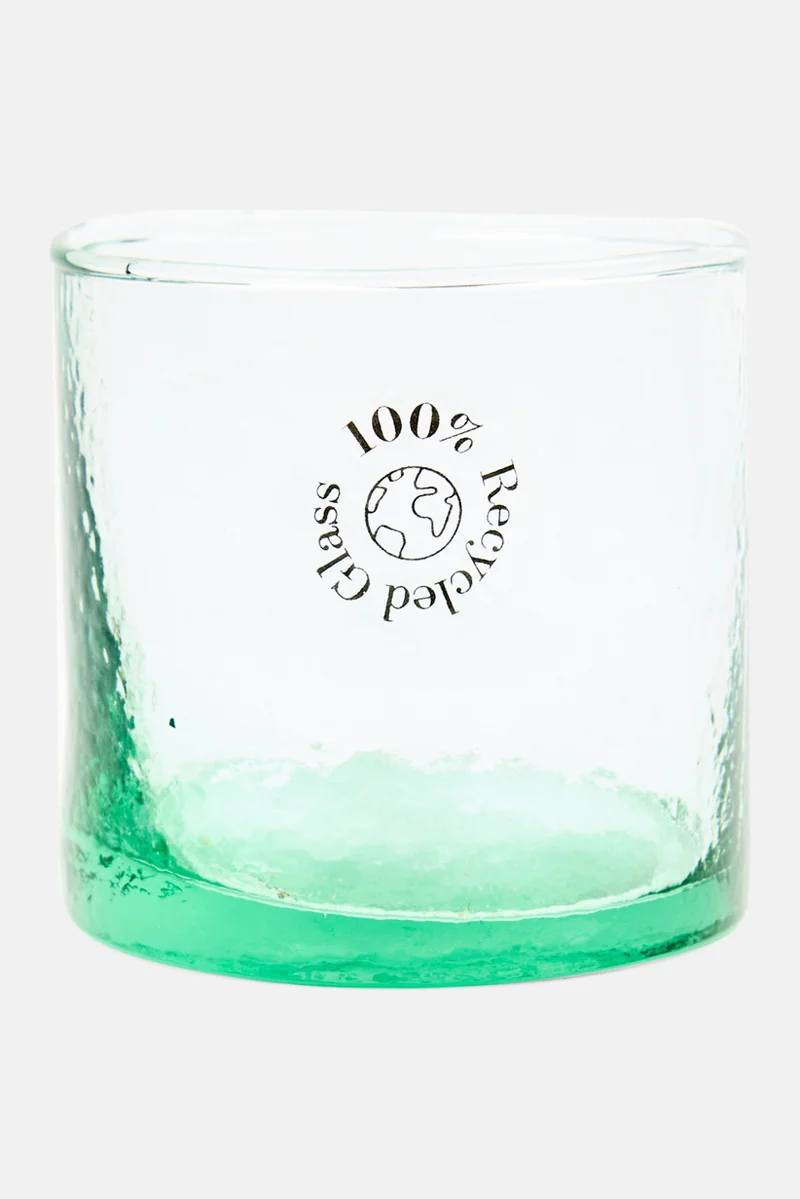 Muy Mucho Printed Drinking Glass 390 ml, Green