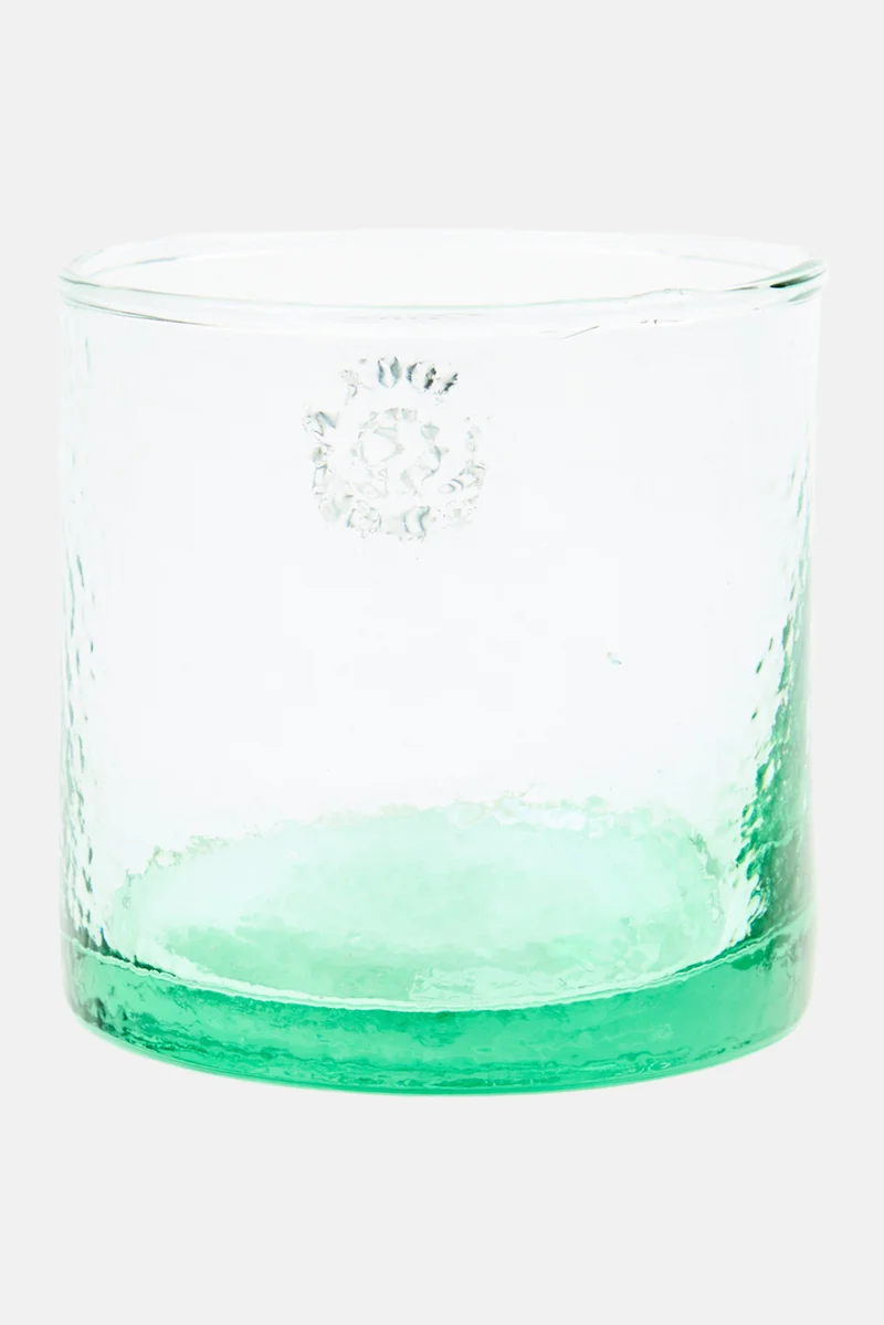 Muy Mucho Printed Drinking Glass 390 ml, Green