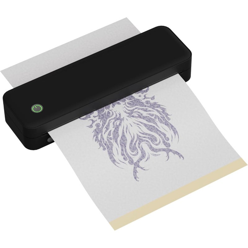 A40S Wireless Inkless Tattoo Stencil Thermal Printer Bluetooth USB-C Connectivity Compatible with iOS Android Windows macOS Supports Continuous Folded Tattoo Paper and Labels 203 DPI Black - Image 4