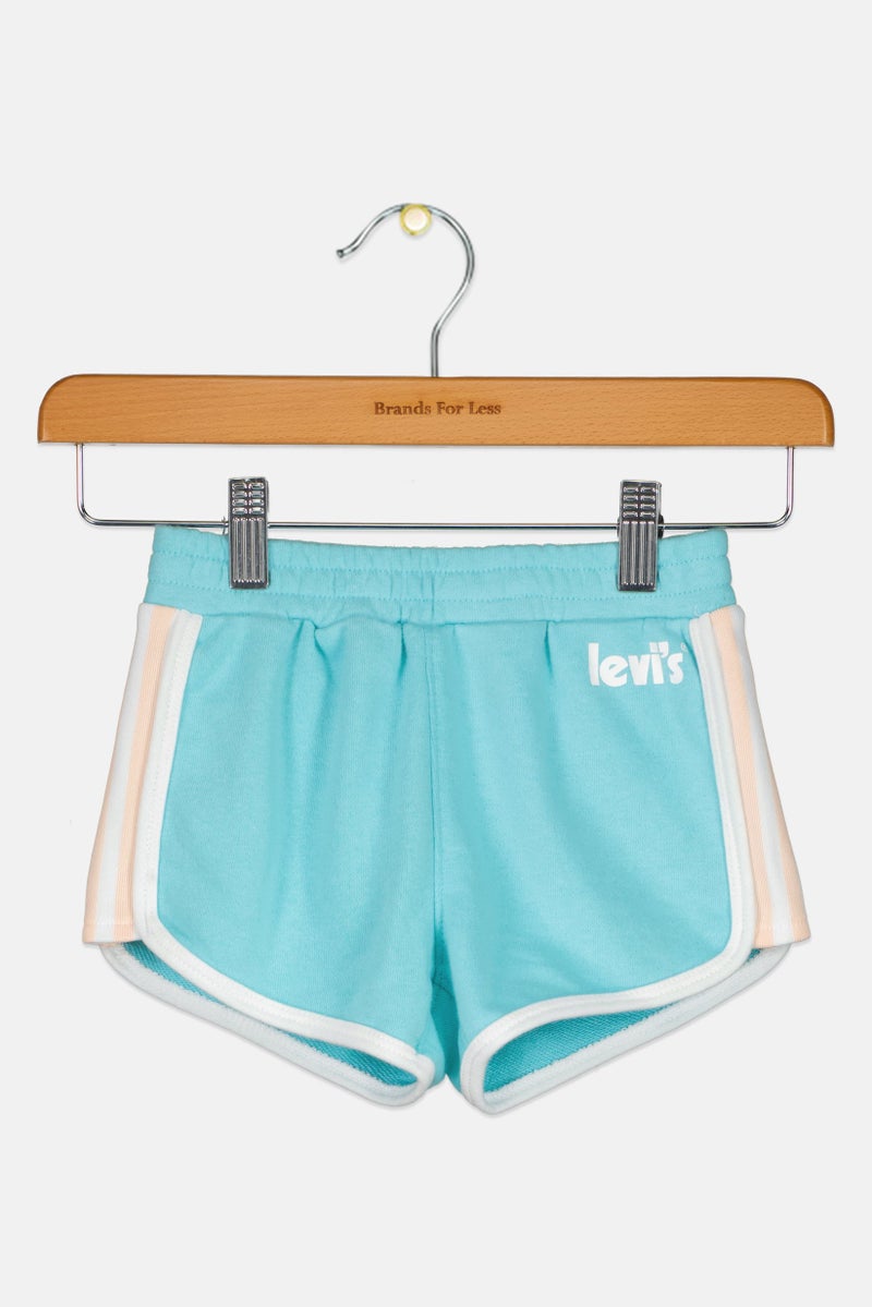 Levi's Toddlers Girl Brand Logo Knit Shorts, Light Blue - Image 1