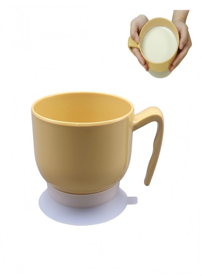 UKYCEORA Adaptive Bowl, Bowl with Suction Cup, Non-Slip Silicone Mowl, Suitable for the Elderly, Patients with Parkinson's Disease, Hand Injuries, etc.(Yellow) - Image 1