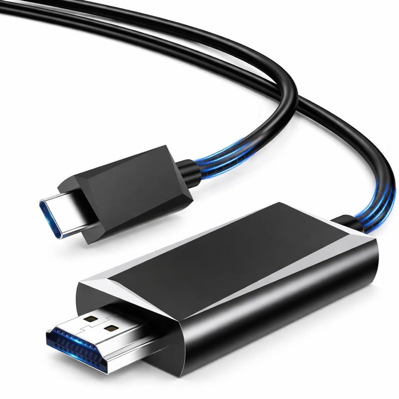 كابل USB Type-C إلى HDMI 4K – توصيل للاب توب بالشاشة أو البروجيكتور – قابس & PLAY – متوافق مع MacBook واللابتوب – صورة عالية الجودة - Image 1