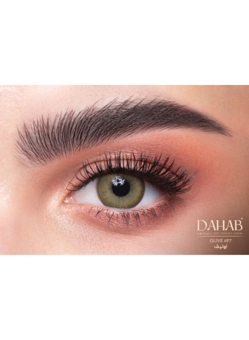 Dahab Daily Olive Pack Of 10, Daily Disposable Contact Lenses, Cosmetic Contact Lenses, Green Contact Lenses - Image 1