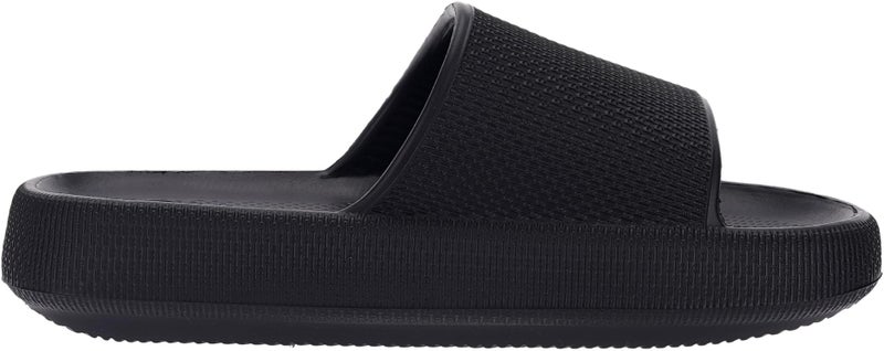 BRONAX Pillow Slippers for Women and Men | House Slides Shower Sandals | Cushioned Thick Sole 35-36 Black - Image 5