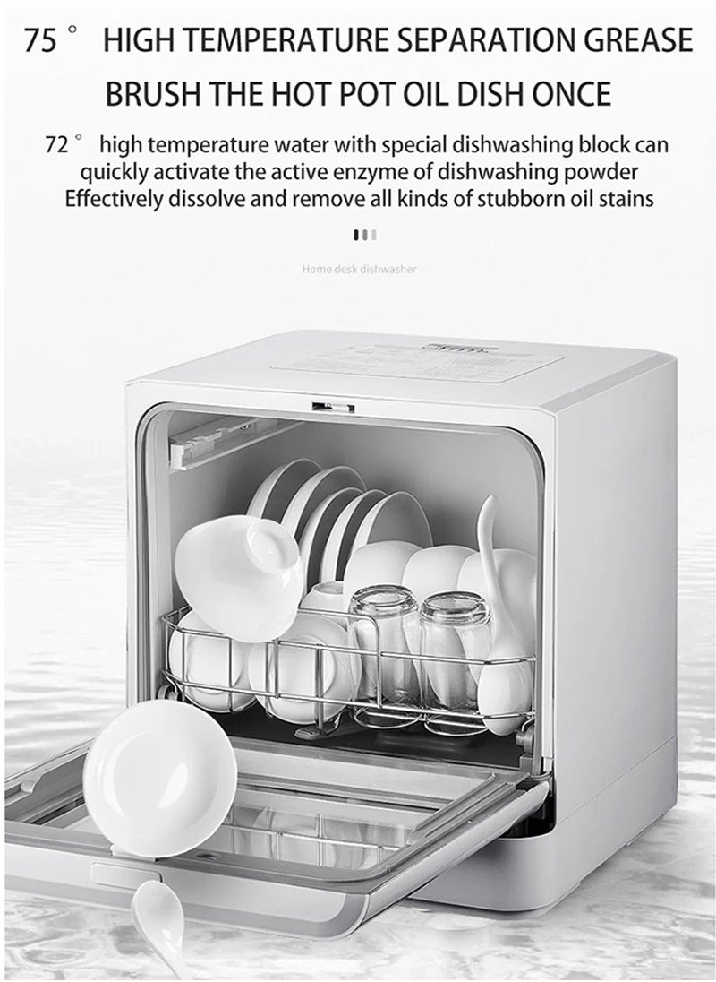 ET-LIFE Countertop Dishwasher, Installation-Free Automatic Dishwasher, 4 Programs, High Temp Disinfection and Hot Air Drying for 8 People  - Image 3