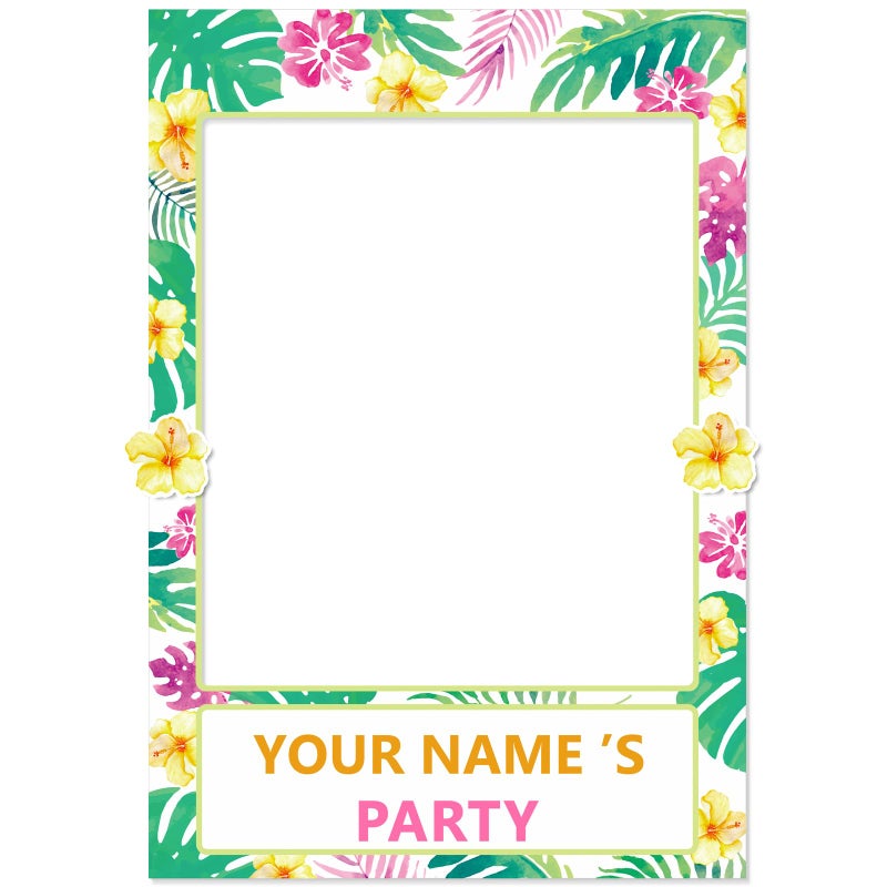 Moon Boat 2 in 1 Luau Photo Booth Props Frame Party Supplies Hawaiian Tropical Tiki Birthday Baby Shower Bridal Shower Wedding Decorations Assembly Needed