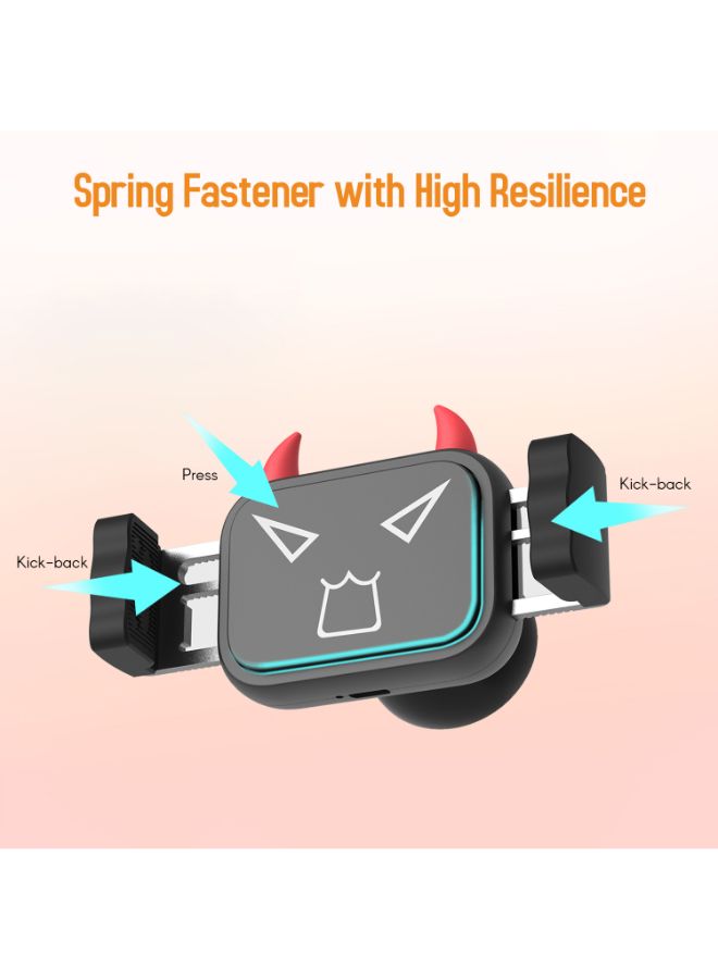 NIBEMINENT Universal Phone Holder With Automatic Reset Wireless Charger Black/Red - Image 2