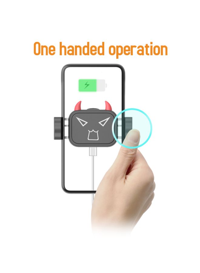 NIBEMINENT Universal Phone Holder With Automatic Reset Wireless Charger Black/Red - Image 5