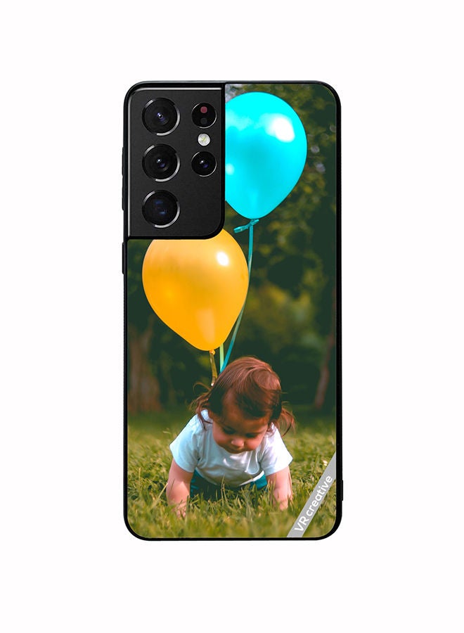 VR CREATIVE Protective Case Cover For Samsung Galaxy S21 Ultra 5G Boy With Balloons Design Multicolour - Image 1