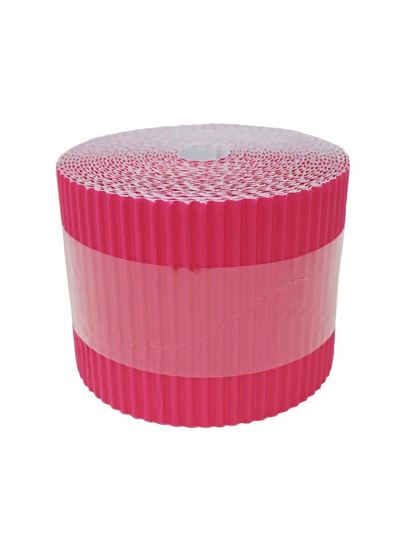 Terabyte Corrugated Display Borders for School Classroom Decorations,Border Rolls for Displays Border Rolls Corrugated Backing Paper for Wall Displays School (Width 10cm x  Length 15cm) Dark Pink Color - Image 1