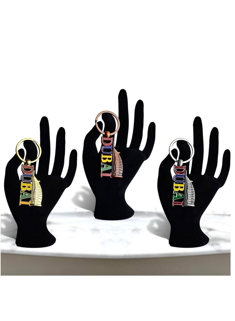 Souvenir Souq KEYCHAIN METAL  DUBAI FONT WITH BURJ AL ARAB 3PCS - Image 2