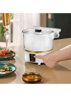 Generic Multifunctional Electric Cooker 2-in-1 Hot Pot & Frying Pan – 750W Non-Stick Portable Cooker with Lid, 2L Stainless Steel, Compact for Dorm, Travel, Office & Small Kitchen Use (White)  - Image 3