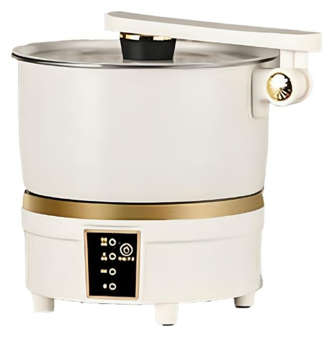 Multifunctional Electric Cooker 2-in-1 Hot Pot & Frying Pan – 750W Non-Stick Portable Cooker with Lid, 2L Stainless Steel, Compact for Dorm, Travel, Office & Small Kitchen Use (White) - Image 1