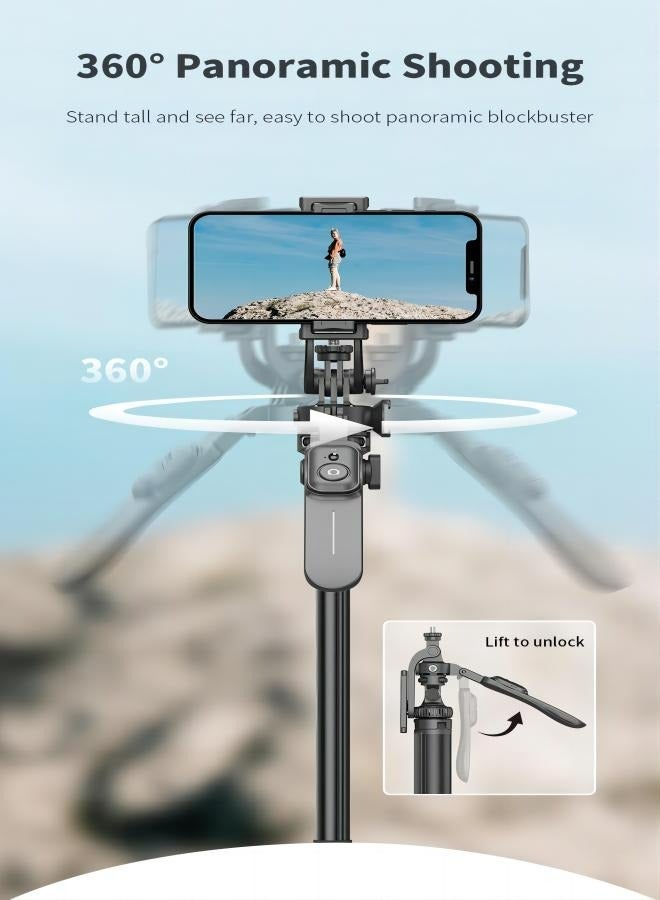 CiYatt 80.9"Multifunctional  Selfie Stick Tripod, with Bluetooth Wireless Remote Control, Portable and Retractable, Compatible with All Kinds of Mobile Phones and Cameras (1/4-inch nut) - Image 4