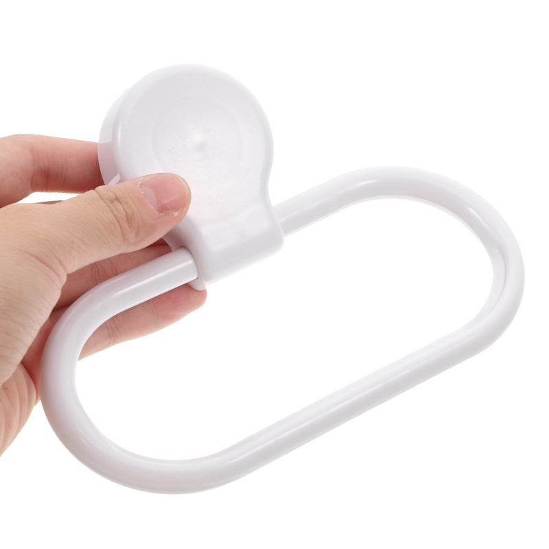 Self Adhesive Towel Rings Wall Mounted No Drill Pink White 2 Pack Bathroom Kitchen Decor - Image 4