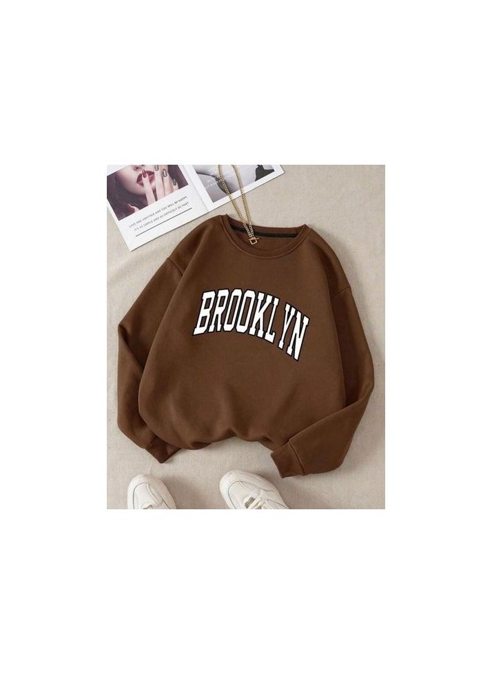 Generic - Women Hoodie Round Neck - Brown - Image 1
