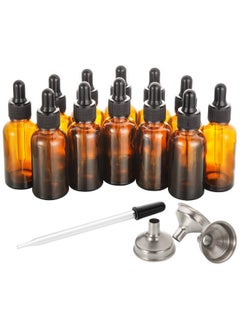 Aozita 2 Oz / 60 Ml Amber Glass Boston Round Bottle With Black Treatment Pump (12 Pack) Refillable Empty Storage Containers  - Image 1