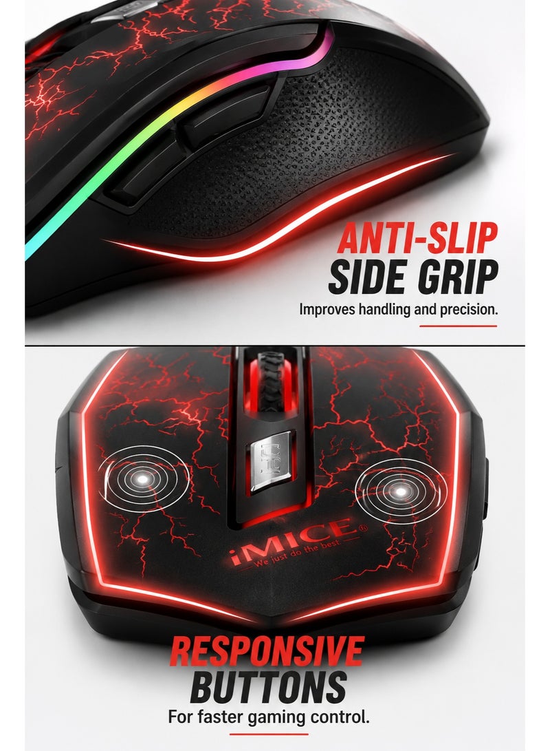 IMICE A7 Gaming Mouse – Ergonomic RGB Wired Mouse with Adjustable DPI for PC & Laptop - Image 5