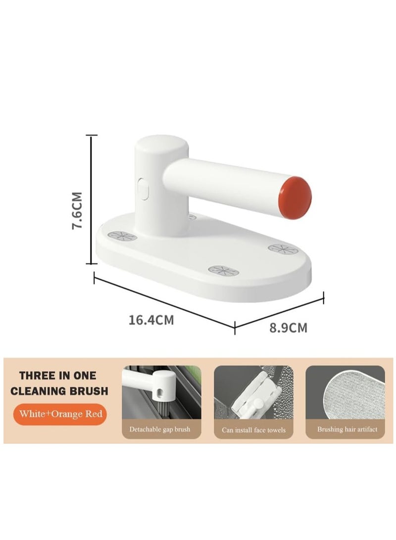 Excefore Hard Bristle Crevice Cleaning Brush,3 in 1 Cleaning Brush Lint Remover with Thin Hard Cleaning Brushes, Bristled Crevice Brush for Kitchen Sink, Bathroom Tiles Window Track White and Red - Image 2