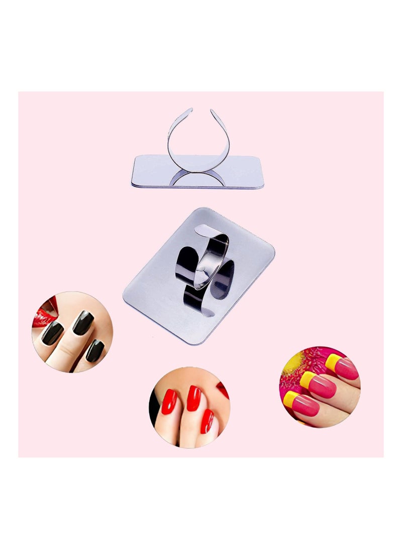 SYOSI Makeup Mixing Palette, Makeup Spatula Palette with Foundation Spatula, Stainless Steel Makeup MixingTray Nail Art Palette Foundation Mixing Tray Cosmetic Spatula Makeup Palette Makeup Mixer - Image 3
