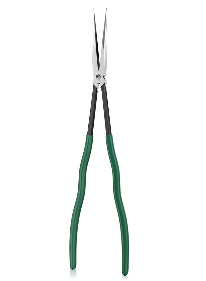 SK Tools USA 11-Inch Extra Long Nose Pliers, Needle Nose Pliers, High Carbon Steel, Straight Tip, Comfortable Vinyl Handles for Anti-slip Grip - Image 1