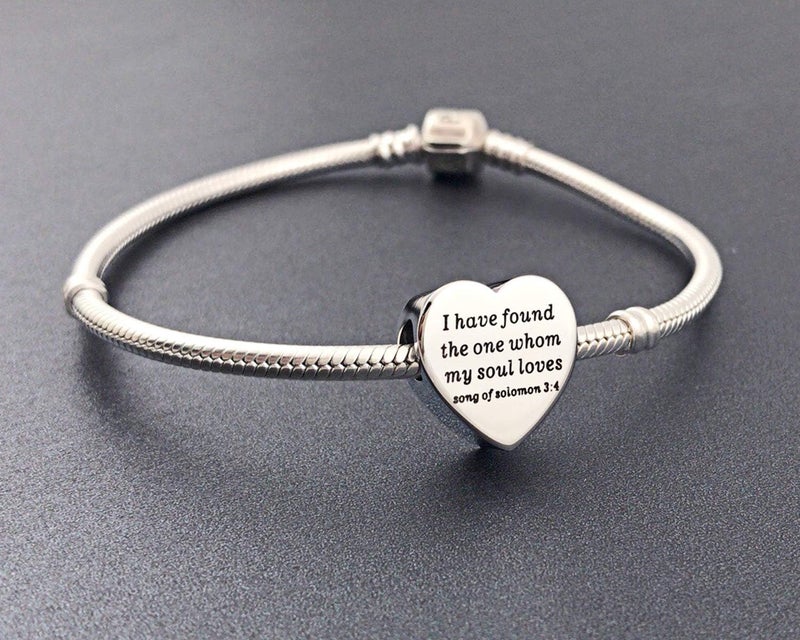 MUERDOU Heart Charm Fit Pandora Charms Bracelet Christian Bible Verse Charm Prayer Faith Religious Charms Gifts for Women - Image 5