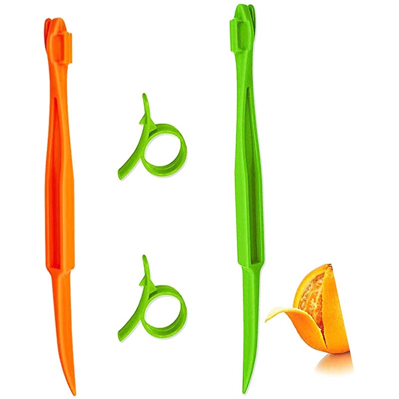 Setaria Viridis Orange Citrus Peelers Set of 4 Plastic Easy Slicer Cutter Peeler Kitchen Tool Safe Easy Fruit Slicer Cutter Peeler