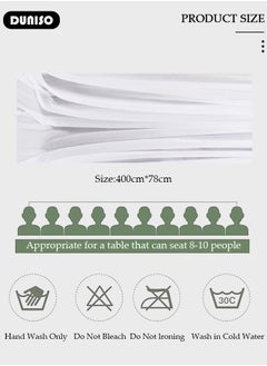 DUNISO 4m Cheesecloth Table Runner, Beige Wedding Table Runner, 78x400 cm Boho Gauze Table Runner, Rustic Sheer Table Decor for Romantic Bridal Shower, Baby Shower, Birthday Party Table Decorations  - Image 4