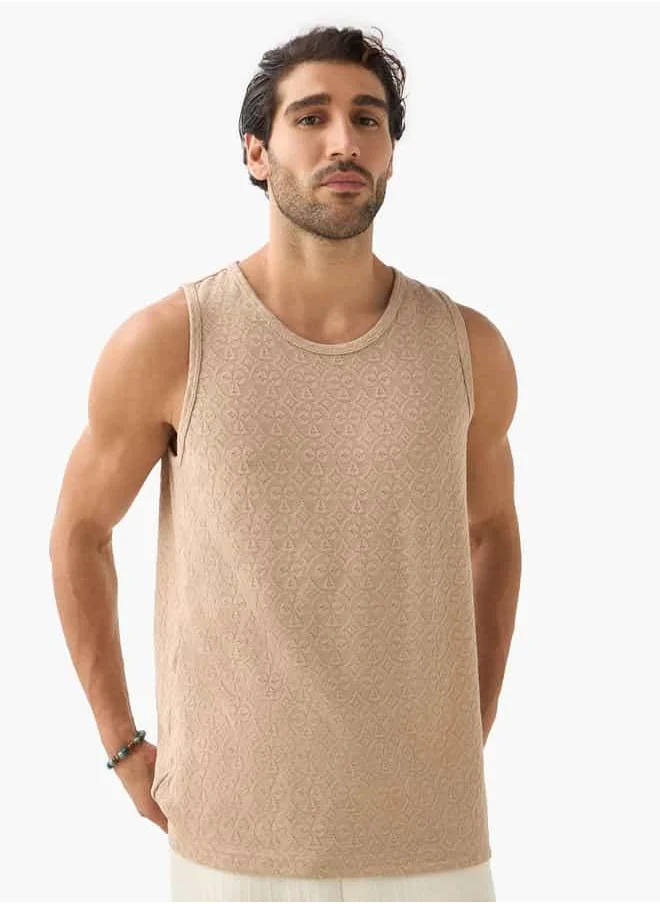 ايكونيك Iconic Textured Sleeveless T-shirt