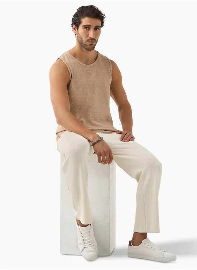 ايكونيك Iconic Textured Sleeveless T-shirt