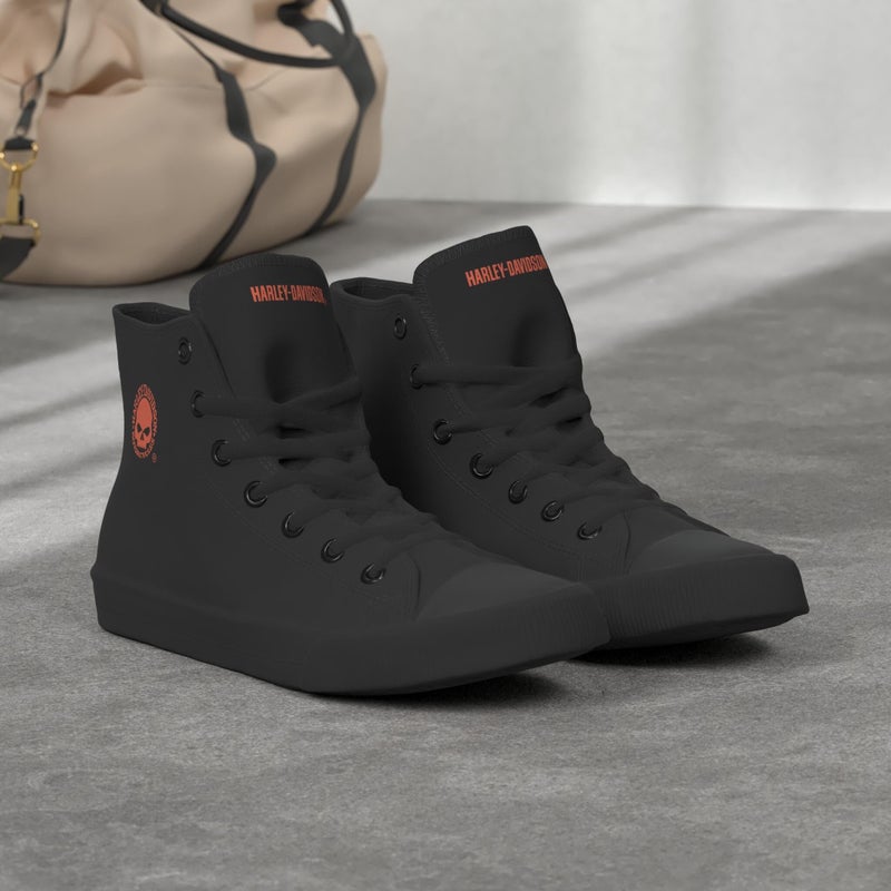 HARLEY DAVIDSON Harley-Davidson Men's Baxter Leather Motorcycle Casual Sneaker, Black/Orange, 13 - Image 2