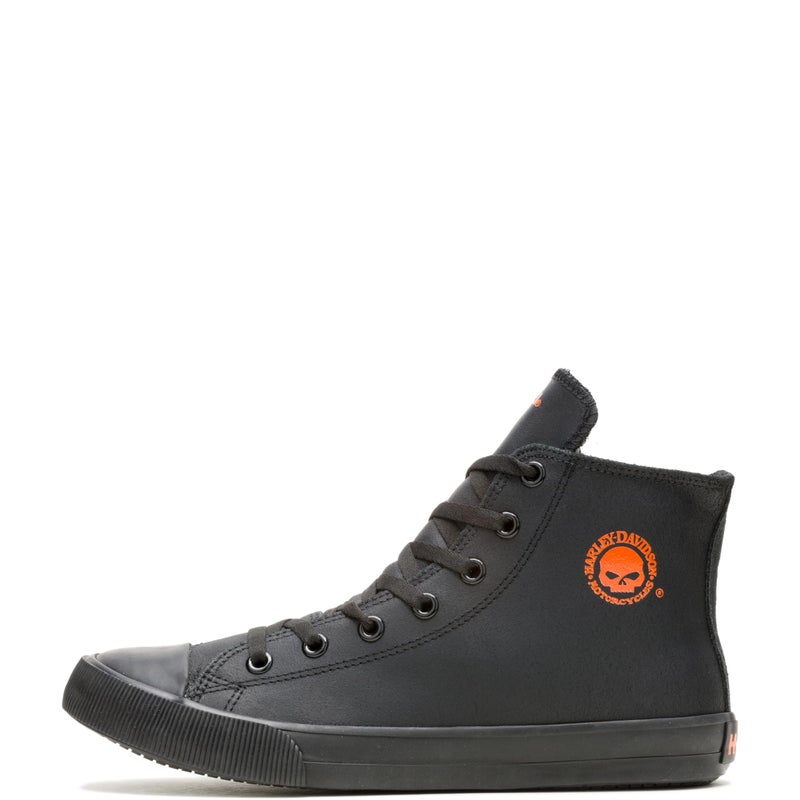 HARLEY DAVIDSON Harley-Davidson Men's Baxter Leather Motorcycle Casual Sneaker, Black/Orange, 13 - Image 3