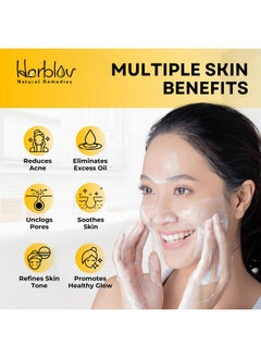 Herblov Cleansing 10% Sulfur Soap Bar For Face & Body - Natural Shine Control Facial Cleanser For Acne, Oily Skin - Made In Usa Healing Skincare Wash With Lemongrass, Tea Tree Oil, Vitamin E, Coconut Milk  - Image 2