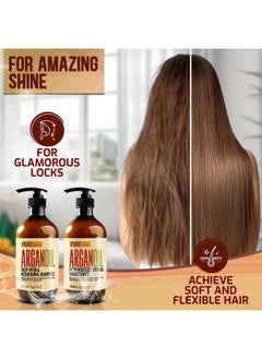 Pure Nature Lux Spa Argan Oil Shampoo and Conditioner Set - Sulfate Free Moroccan Care with Keratin - For Curly, Straight, Dry and Damaged Hair - Moisturizing, Hydrating, Anti Frizz Salon Technology  - Image 4