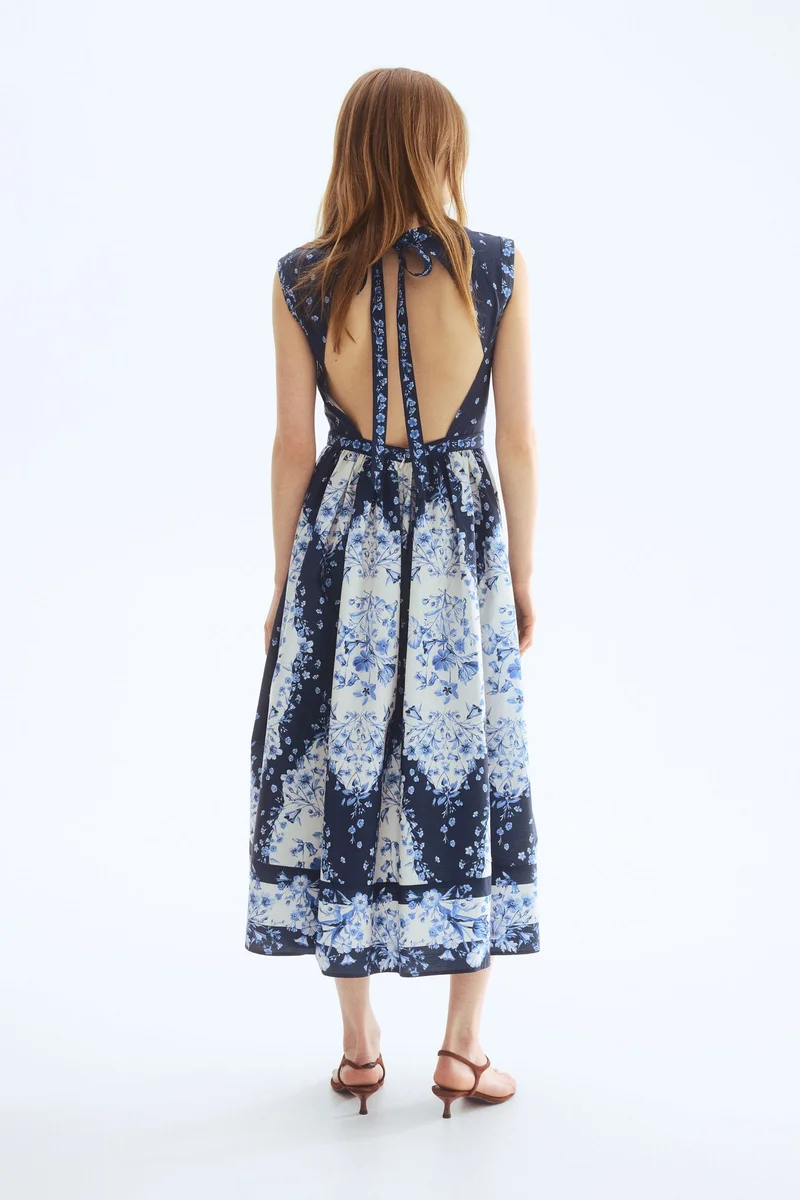 H&M Flared-skirt poplin dress