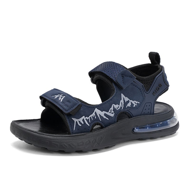 Boys' Sandals 6-12 Years Old Kidsren Summer Open-Toe Air Cushion Beach Shoes Little Boys' Shoes - Image 1