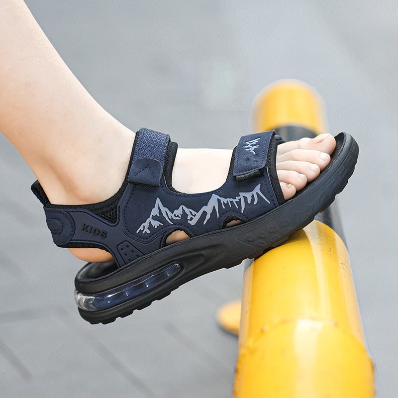 Boys' Sandals 6-12 Years Old Kidsren Summer Open-Toe Air Cushion Beach Shoes Little Boys' Shoes - Image 2
