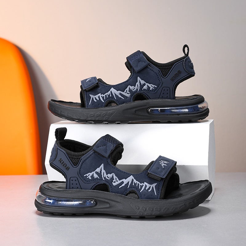 Boys' Sandals 6-12 Years Old Kidsren Summer Open-Toe Air Cushion Beach Shoes Little Boys' Shoes - Image 4