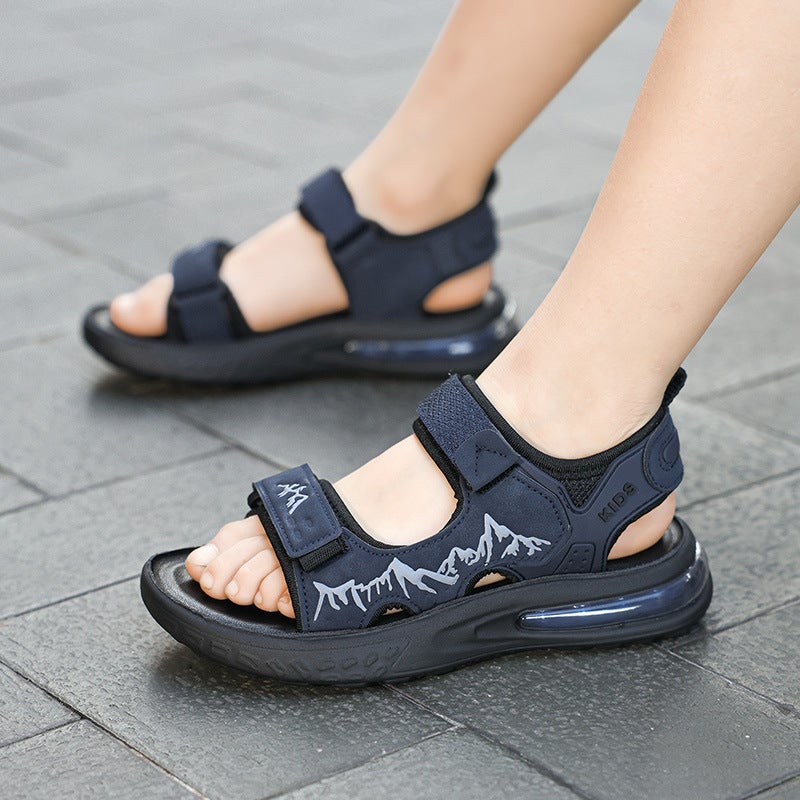 Boys' Sandals 6-12 Years Old Kidsren Summer Open-Toe Air Cushion Beach Shoes Little Boys' Shoes - Image 3