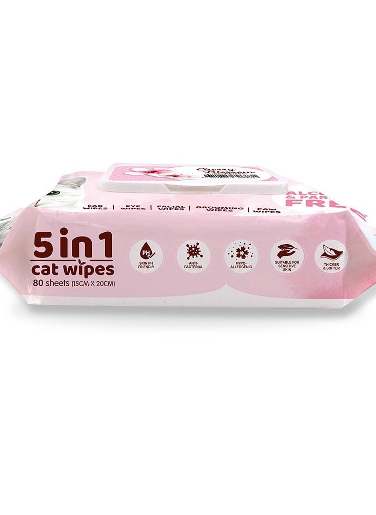 Kit Cat Cat Wipes Cherry Blossom Scent - Cat Wipes For Ear, Eye, Facial, Grooming & Paw Wipes - 80 Wipes  - Image 3