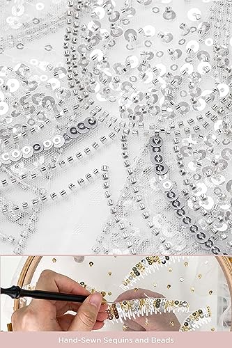 TUTULAND Princess Cape for Girls - Sparkle Sequin Beaded Shawls and Wraps for Dresses - Image 4