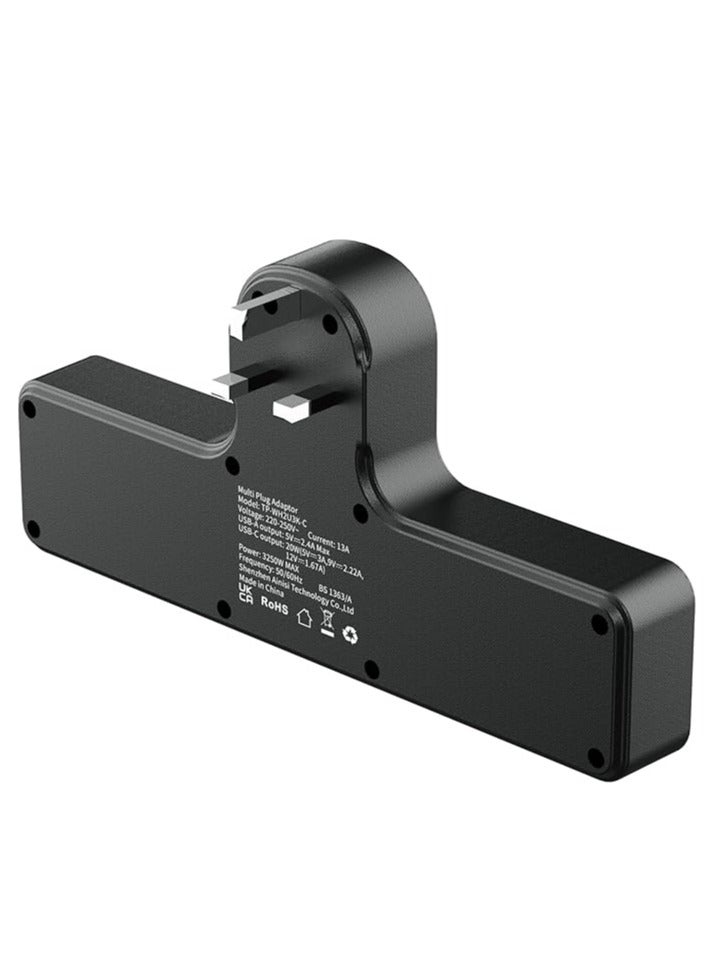 BROADONYX Extension Cord Power Strip with 3 AC Outlets 20W USB C Charger 1 USB A Port and UK Plug Multi Socket for Home Office Electronics - Image 5