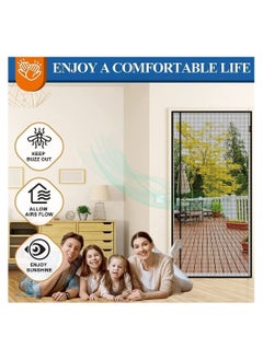 Magnetic Screen Door, Size 100cm x 210cm, Reversible Left Right Side Opening, Fireproof Material Not, Thicker Fiberglass Mesh, Pets Friendly Door for Living Room Bedroom Kitchen - pzsku/Z00D115FE53E65802FD1DZ/45/_/1689154559/5d5ec45b-f697-4282-a4c6-24ca84b156e3