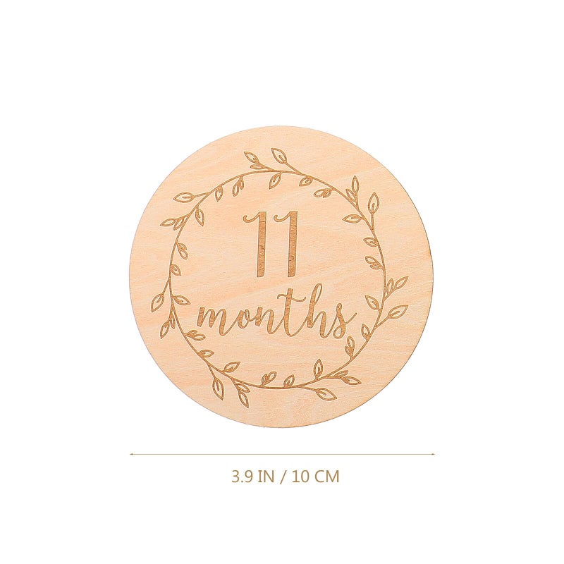 Wooden Milestone Cards For Newborn Photography Props 14 Pieces Set - Image 3