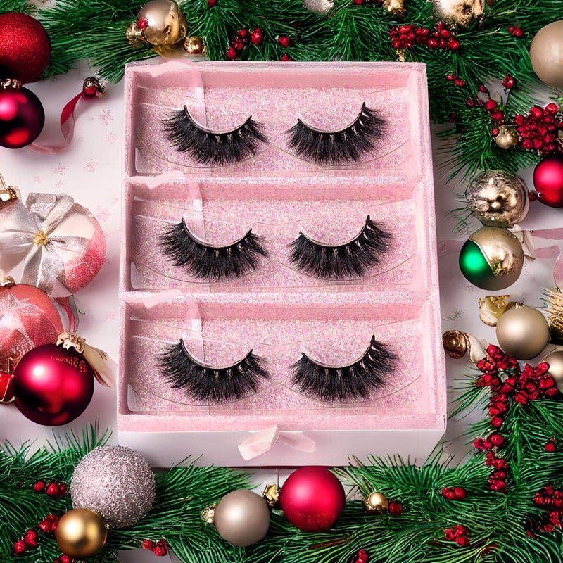 Arimika 3 Packs Fluffy Long Thick Dramatic Look Handmade Reusable 3D Mink False Eyelashes D008 - Image 5